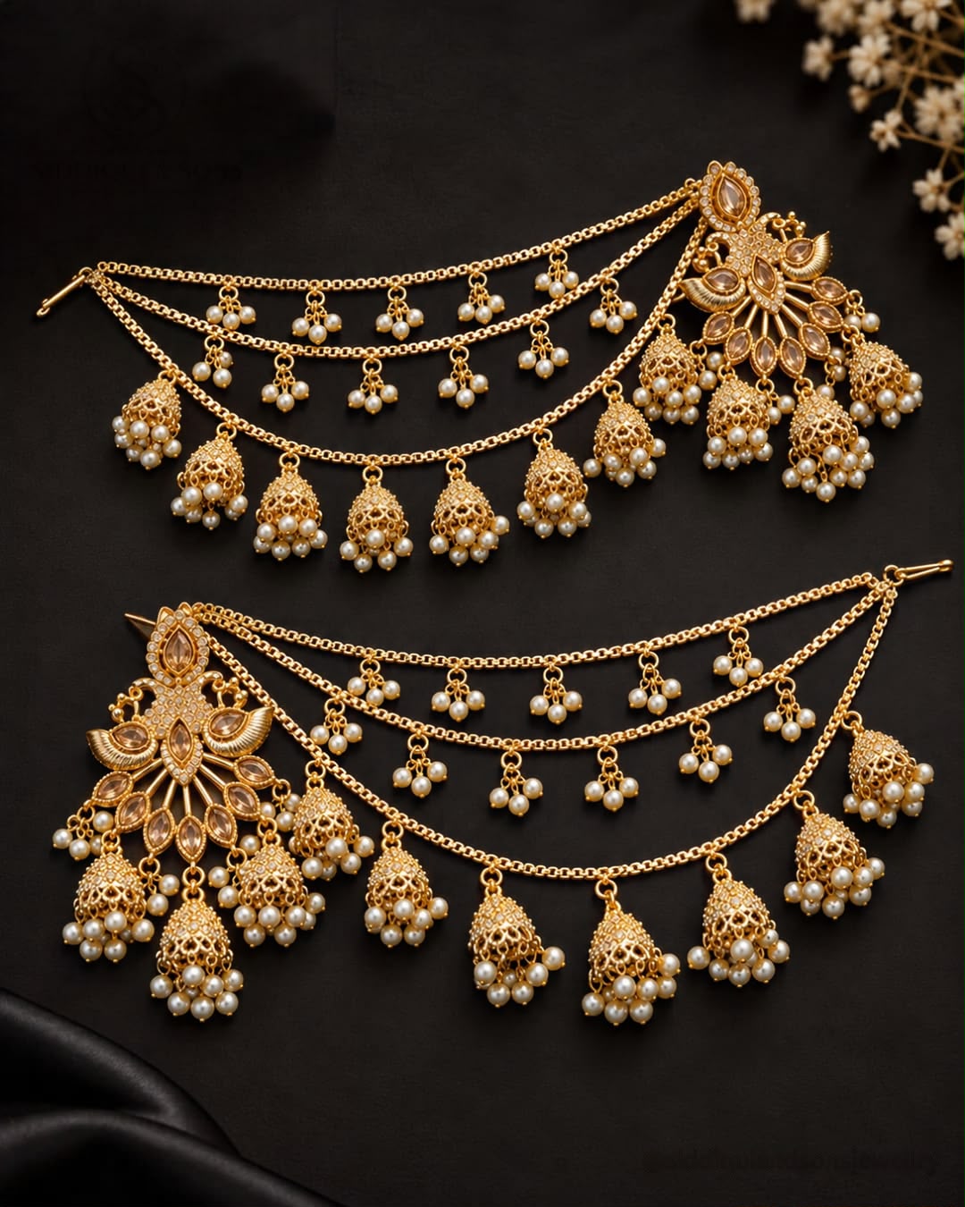 Amelia Golden Bahubali Earrings