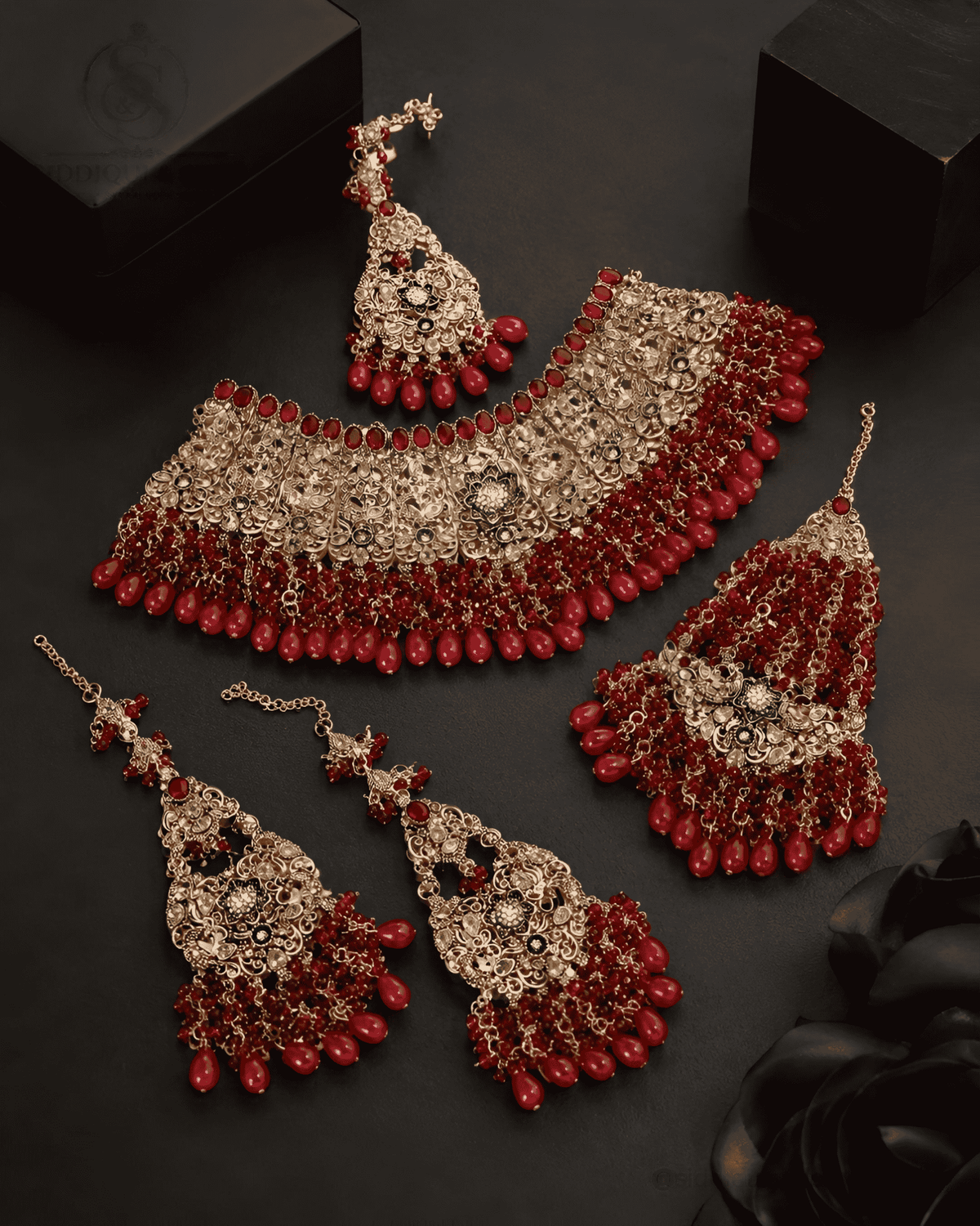 Maharani Bridal Necklace Set with Jhumar