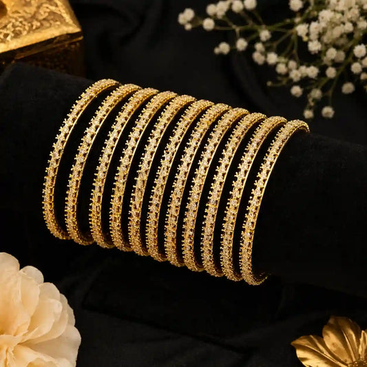 Luxury AD Zircon Bangle Set (12 Pcs)