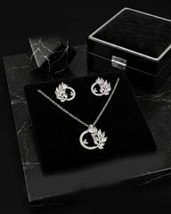 Leaf Crystal Locket Set