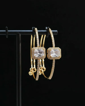 AD Zircon Bracelet Bangle Gold Plated Diamond Look Elegant Women’s Jewelry - Gram