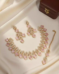 Classic Festive Necklace Earrings and Tikka Set