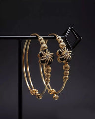 Designer Floral Bracelet Bangle Set Gold Plated Elegant Women’s Jewelry