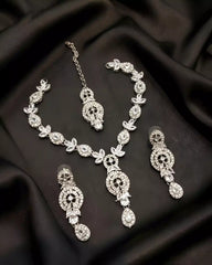 Elegant Celebration Necklace Earrings and Tikka Set
