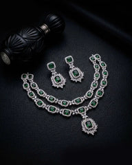 Double Layer AD Necklace Set