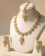 Elegant Party Wear Necklace Earrings and Tikka Set for Women