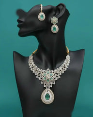 Luxury Designer Bridal Necklace Earrings and Tikka Set