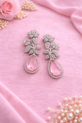 Luxury Floral Drop Crystal Earrings | Elegant Statement Party Wear Earrings for Women