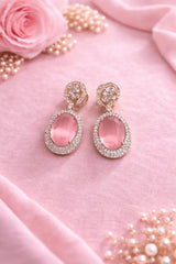 Luxury Oval Crystal Drop Earrings for Women | Elegant Designer Party Wear Jhumka Earrings | 10 Color Variants