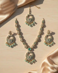 Luxury Party Wear Necklace, Earrings & Bindi Set – Wedding & Festive Jewelry