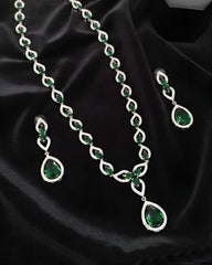 Luxury Teardrop Stone Necklace Set with Matching Earrings
