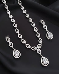 Luxury Teardrop Stone Necklace Set with Matching Earrings