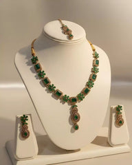 Luxury Traditional Necklace Earrings and Tikka Party Set