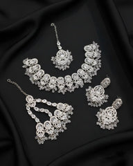 Premium Statement Necklace Earrings and Tikka Set