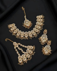 Premium Statement Necklace Earrings and Tikka Set