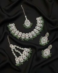 Premium Statement Necklace Earrings and Tikka Set