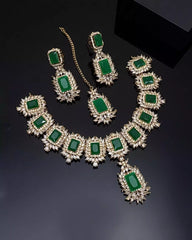 Premium Traditional Necklace Earrings and Tikka Set
