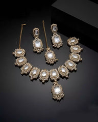 Premium Traditional Necklace Earrings and Tikka Set
