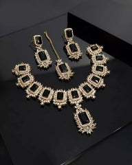 Premium Traditional Necklace Earrings and Tikka Set