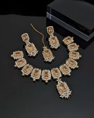 Premium Traditional Necklace Earrings and Tikka Set