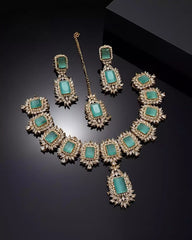 Premium Traditional Necklace Earrings and Tikka Set