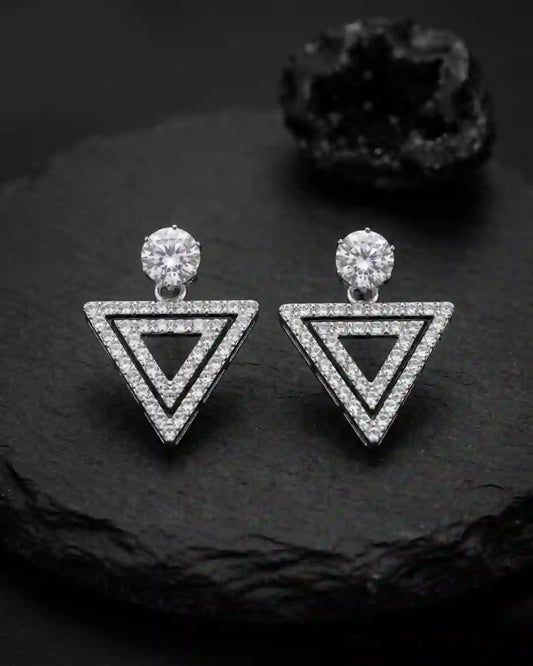 Zivara Duo Earrings Tops – Elegant Dual Design in Gold & Silver