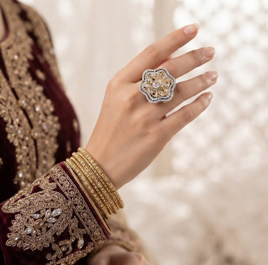 Selene Glam Crystal Ring