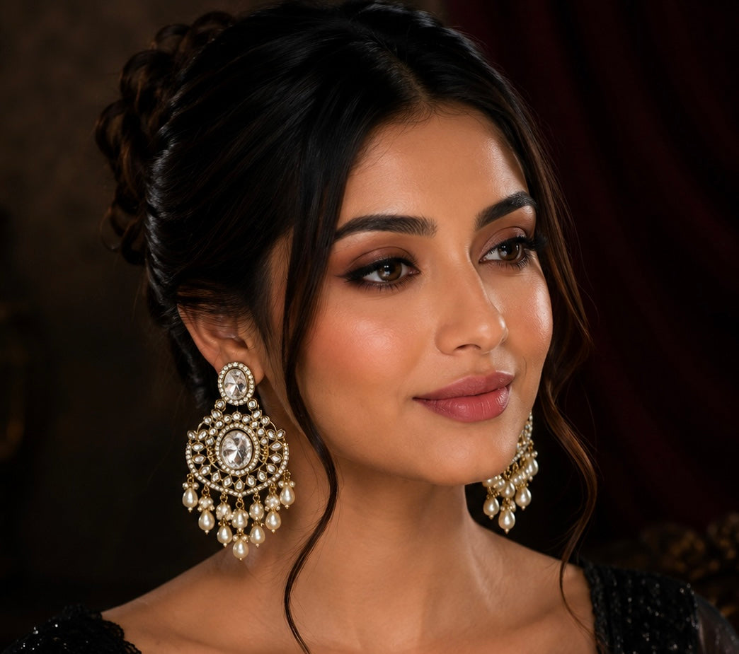 Kundan Pearl Earrings