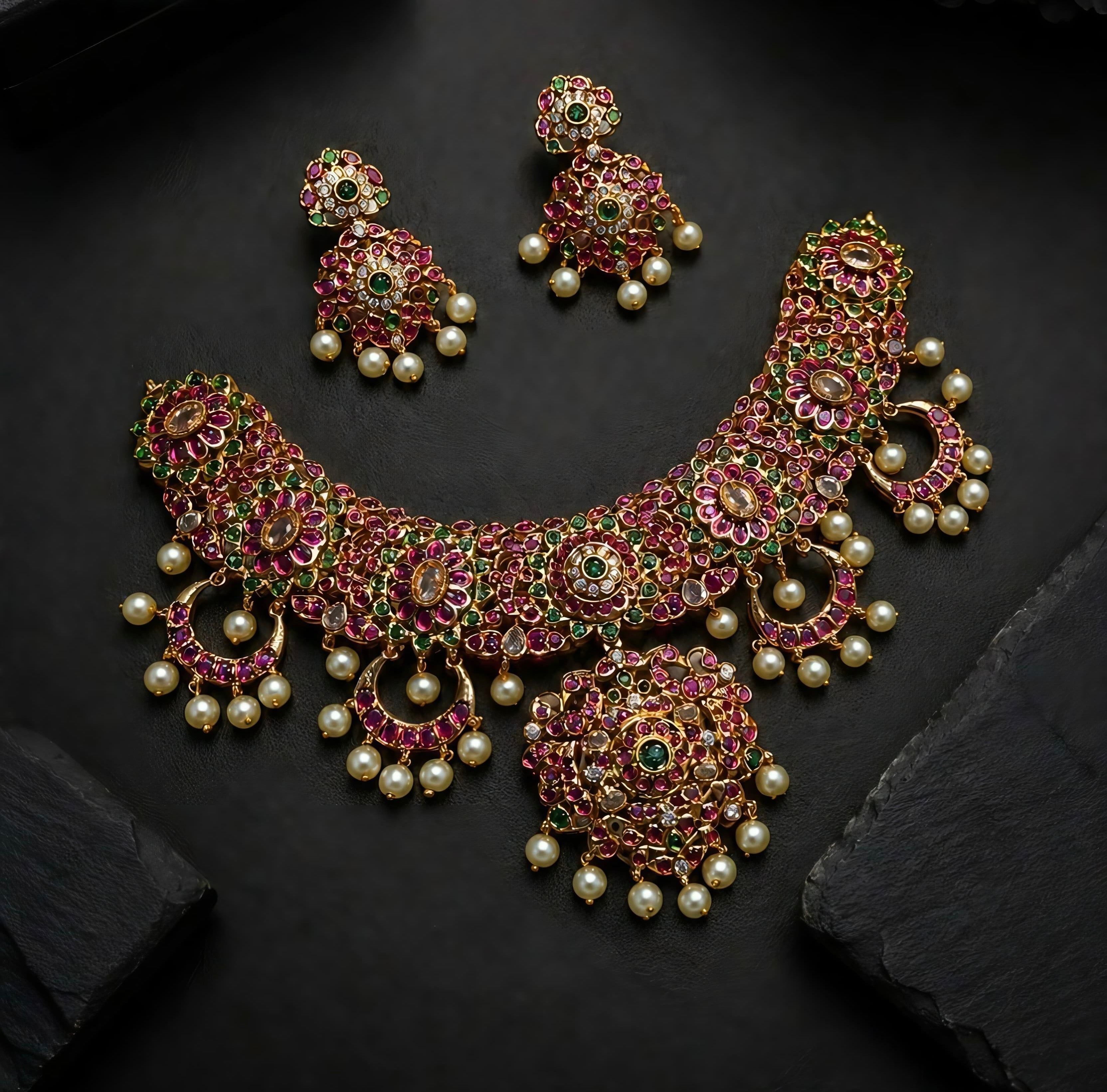 Royal Temple Bridal Necklace Set