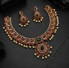 South Indian Bridal Style Necklace Set