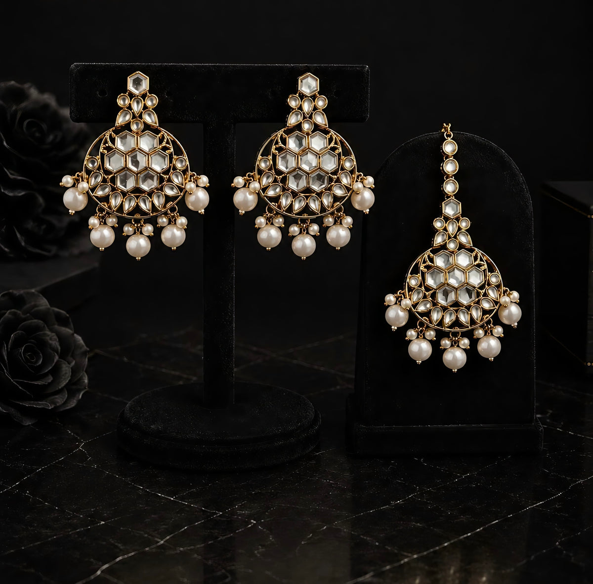 Rajsi Kundan Earring Set