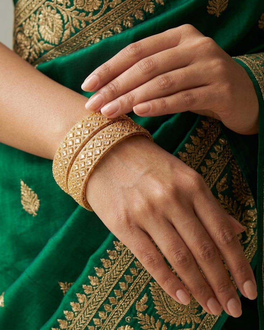 Celeste Golden AD Bangles