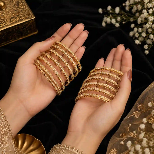Luxury AD Zircon Bangle Set (12 Pcs)