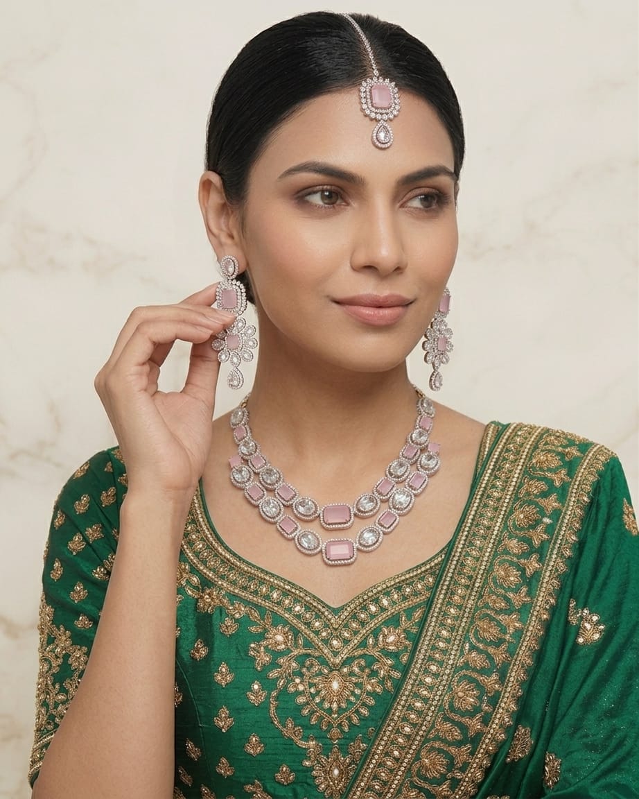 Evelina Crystal Layered Necklace Set