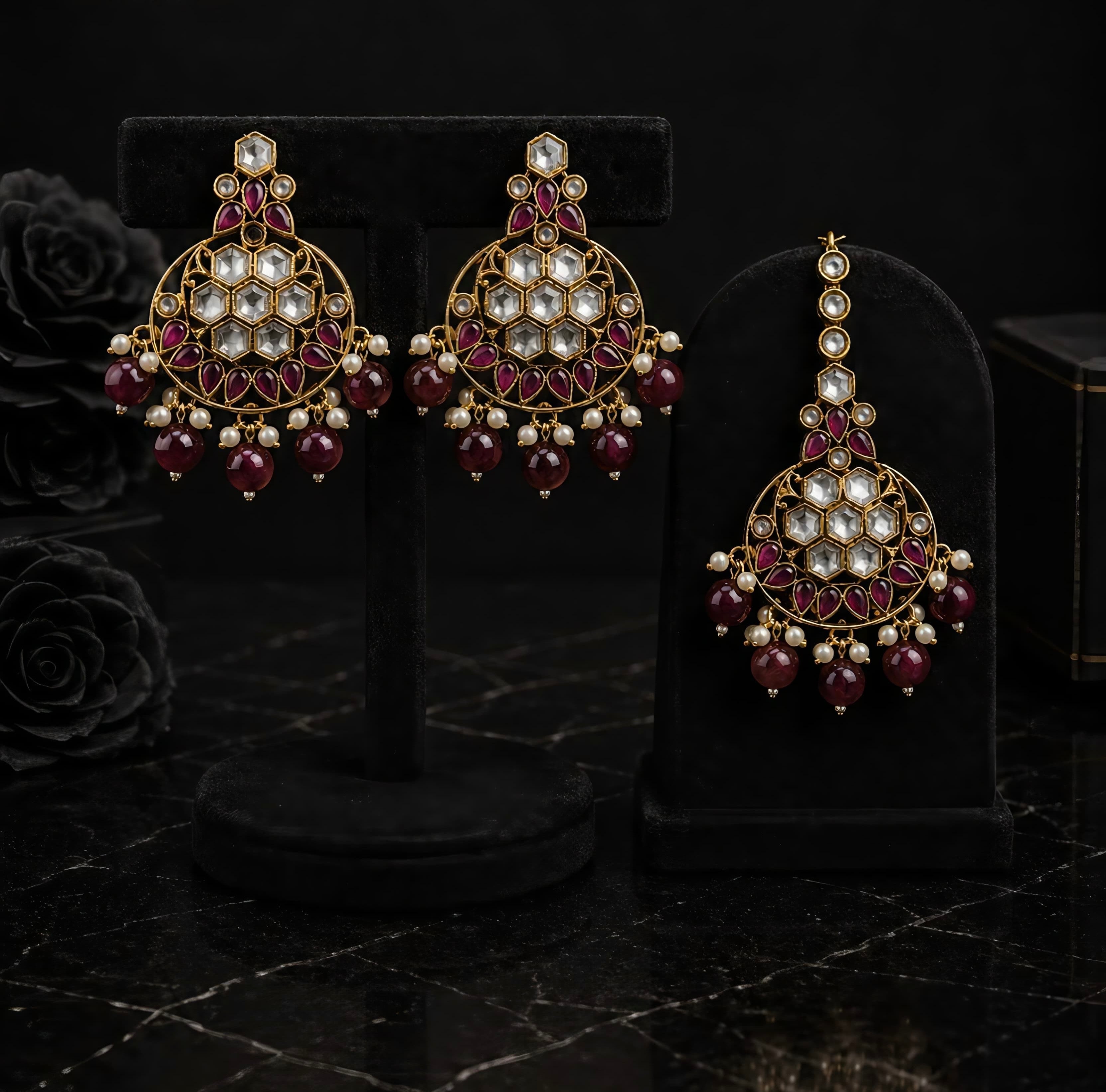 Rajsi Kundan Earring Set