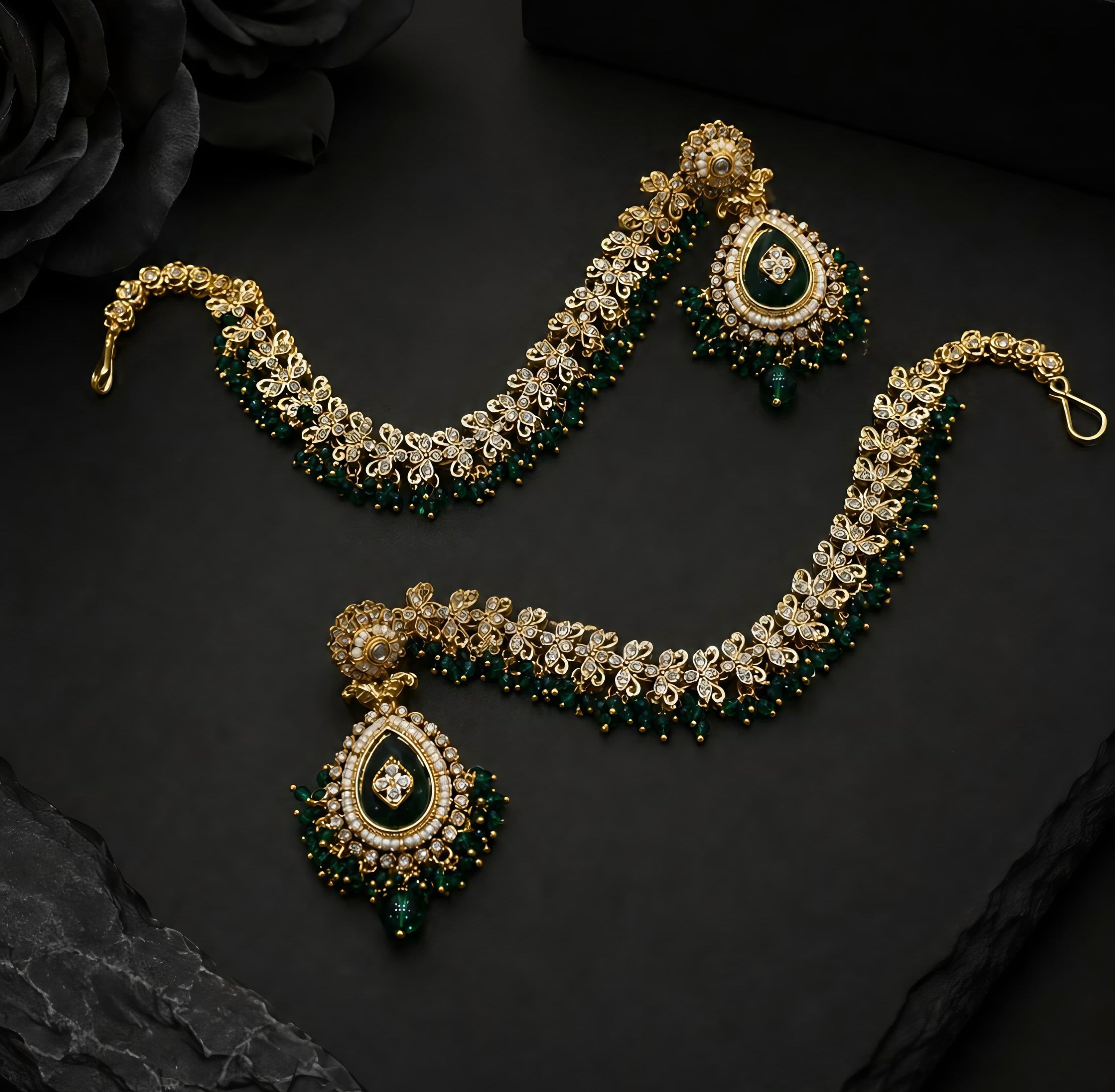 Gajra Style Antique Gold Earrings