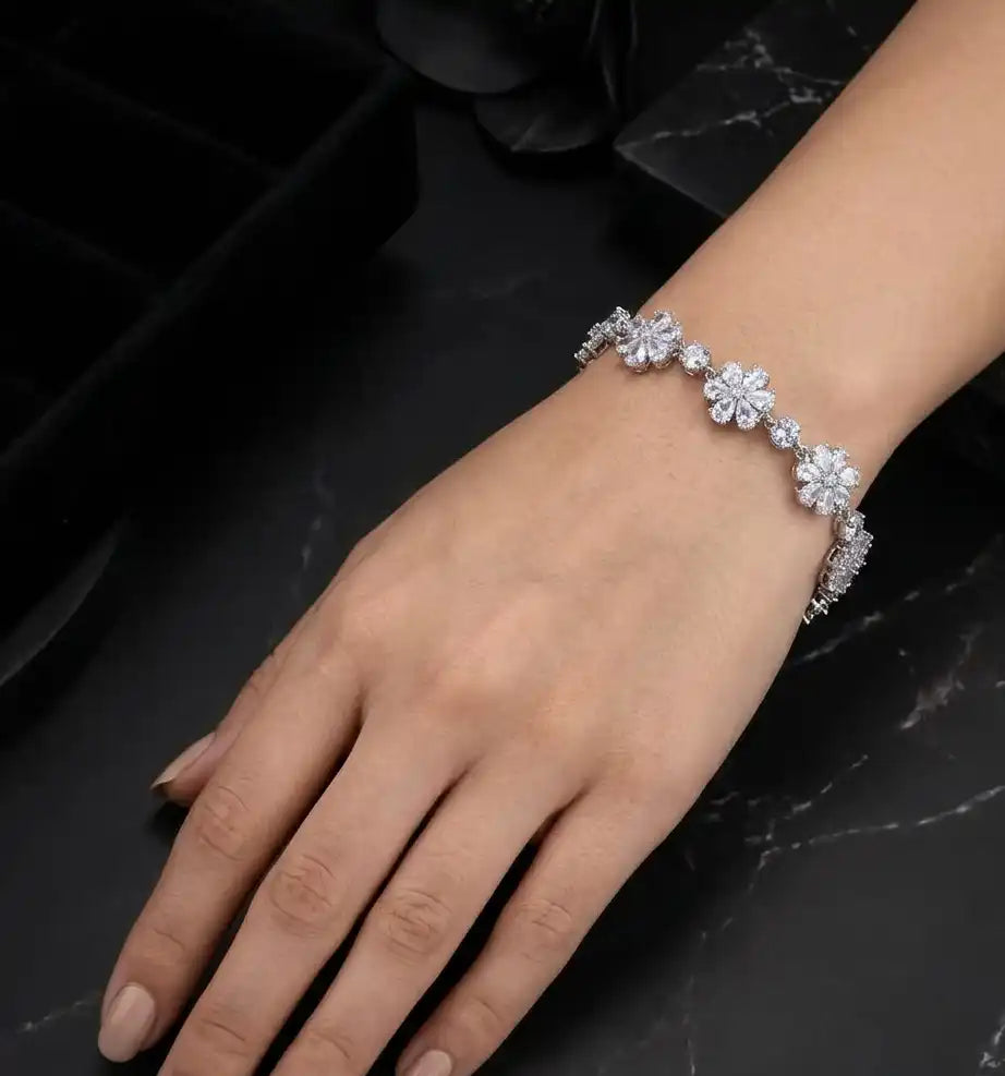 Evanna Silver Zircon Bracelet