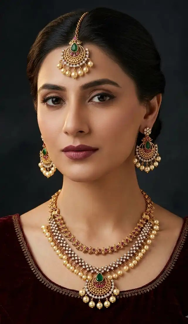 Temple Heritage Double-Layer Necklace Set