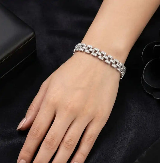 Zarelle Silver Zircon Bracelet