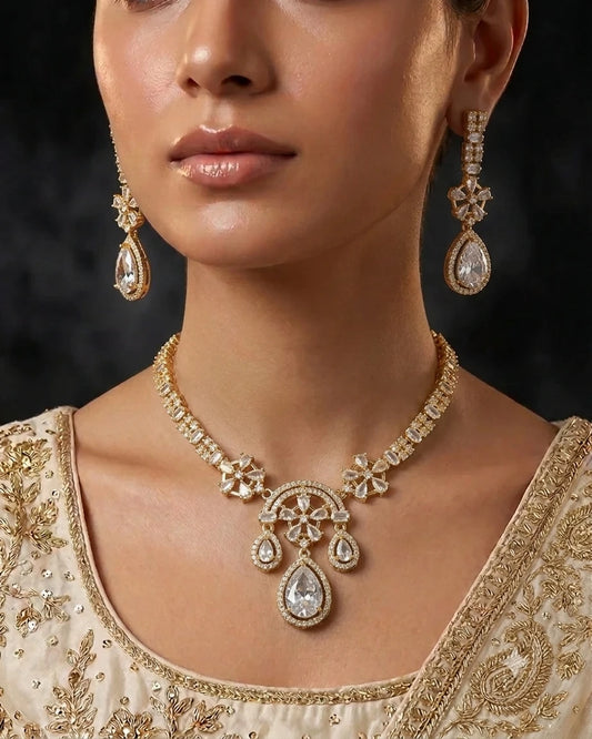 Classic American Diamond Necklace Set
