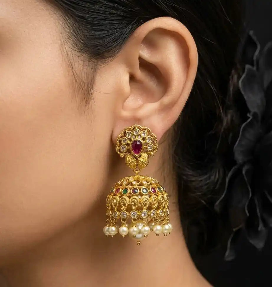 Temple Grace South Indian Jhumki