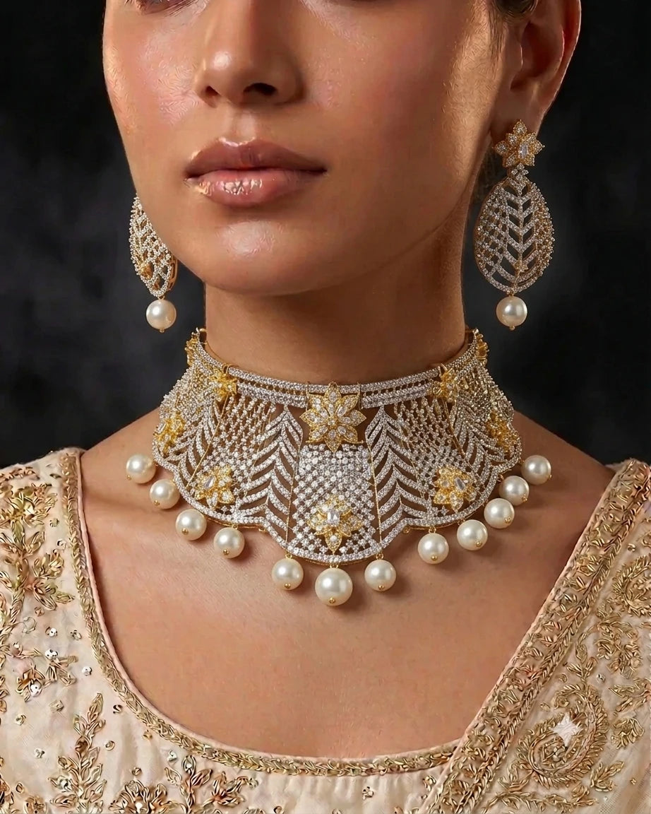 Opaline Majesty American Diamond Set