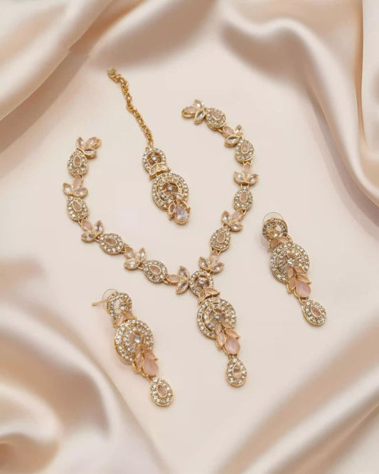 Luxury Wedding Event Necklace Earrings and Tikka Set