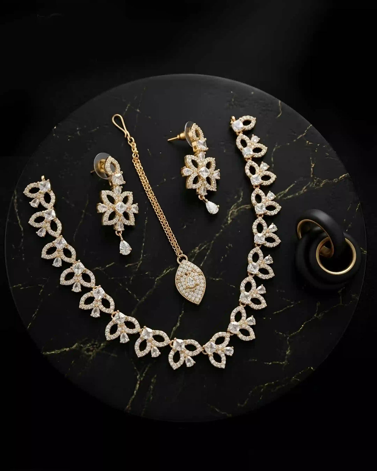 Elegant American Diamond Necklace Set