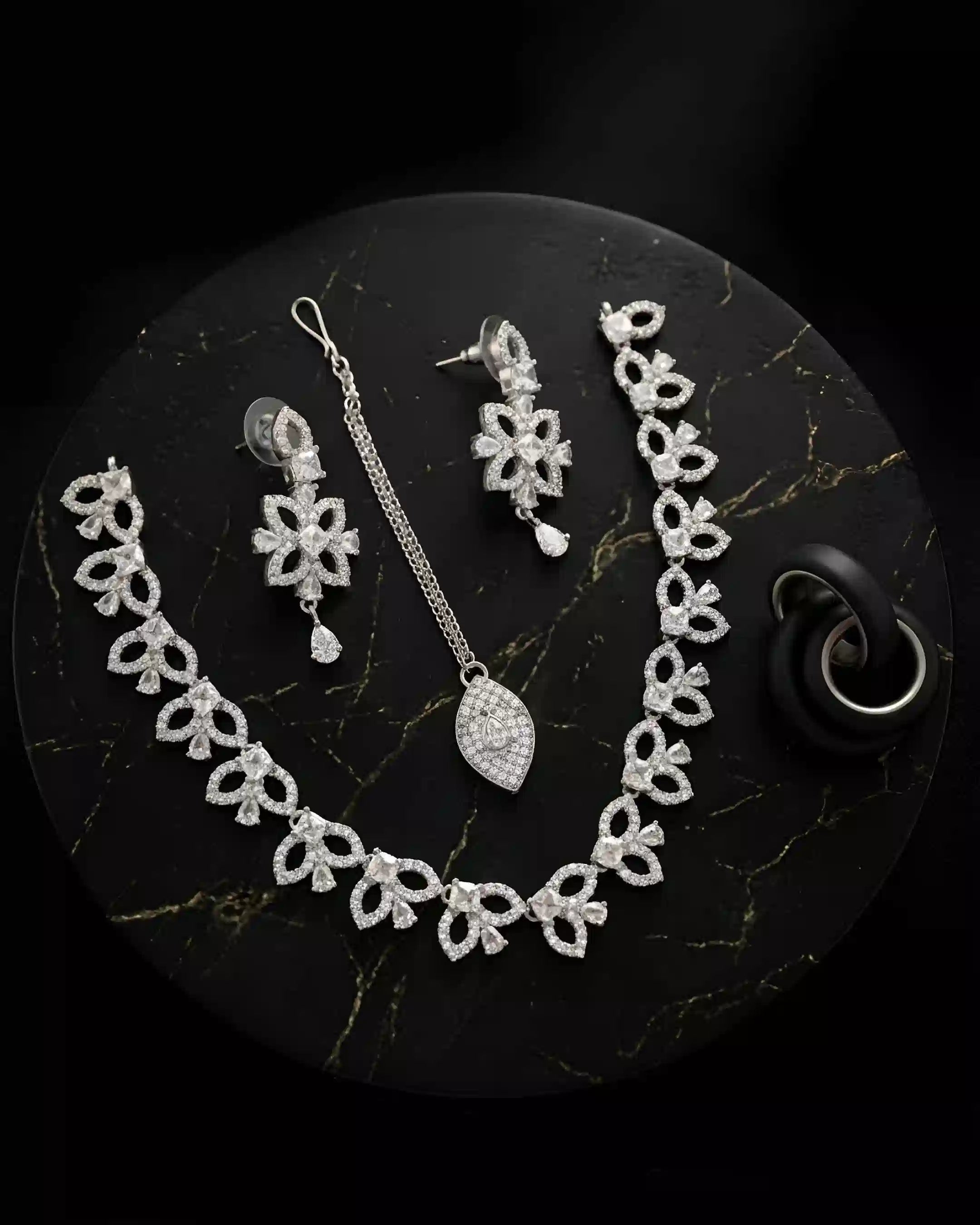 Elegant American Diamond Necklace Set