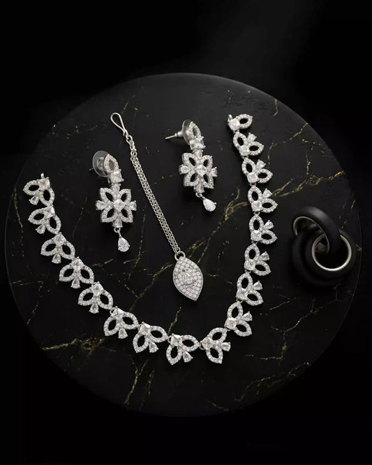 Elegant American Diamond Necklace Set