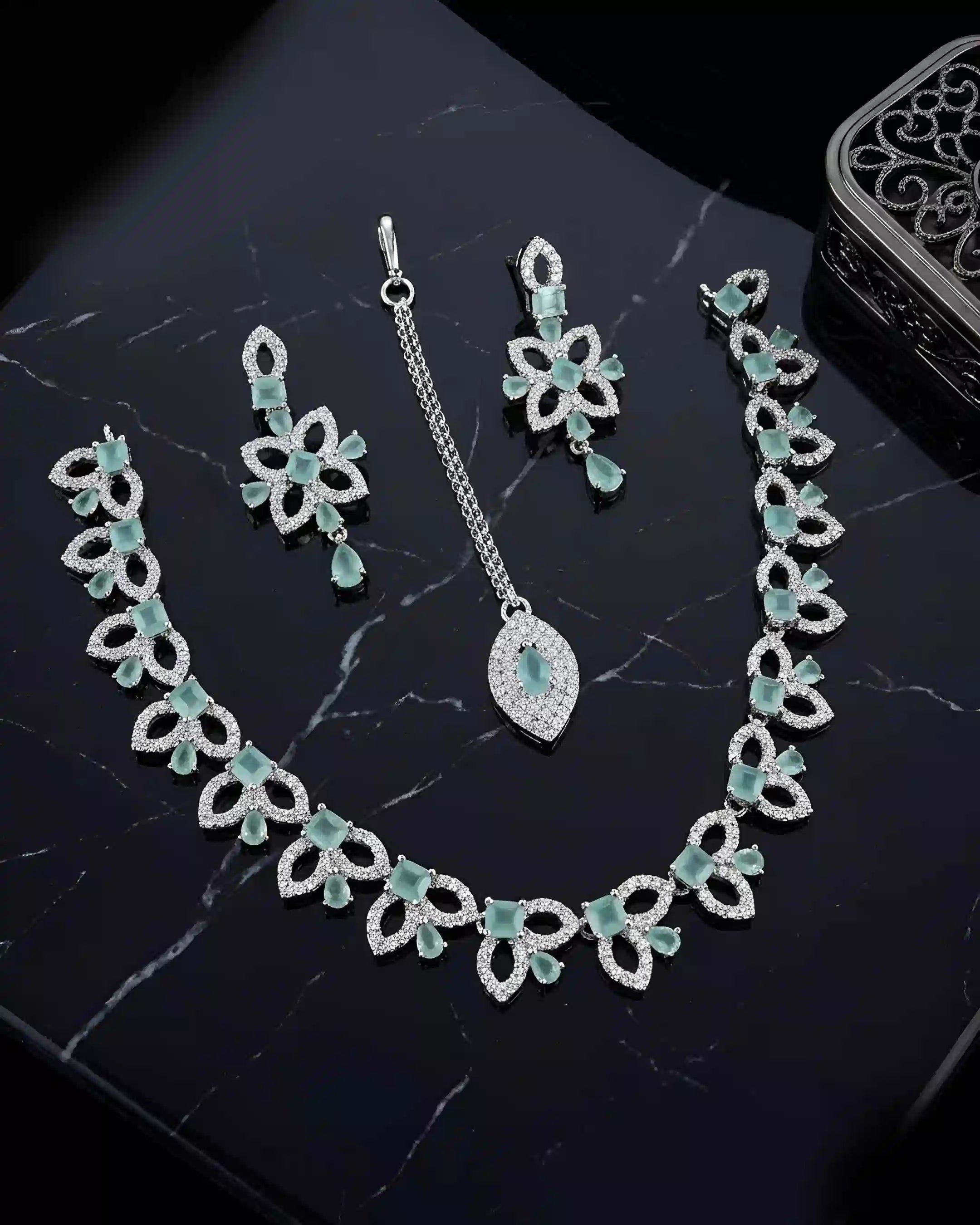 Elegant American Diamond Necklace Set
