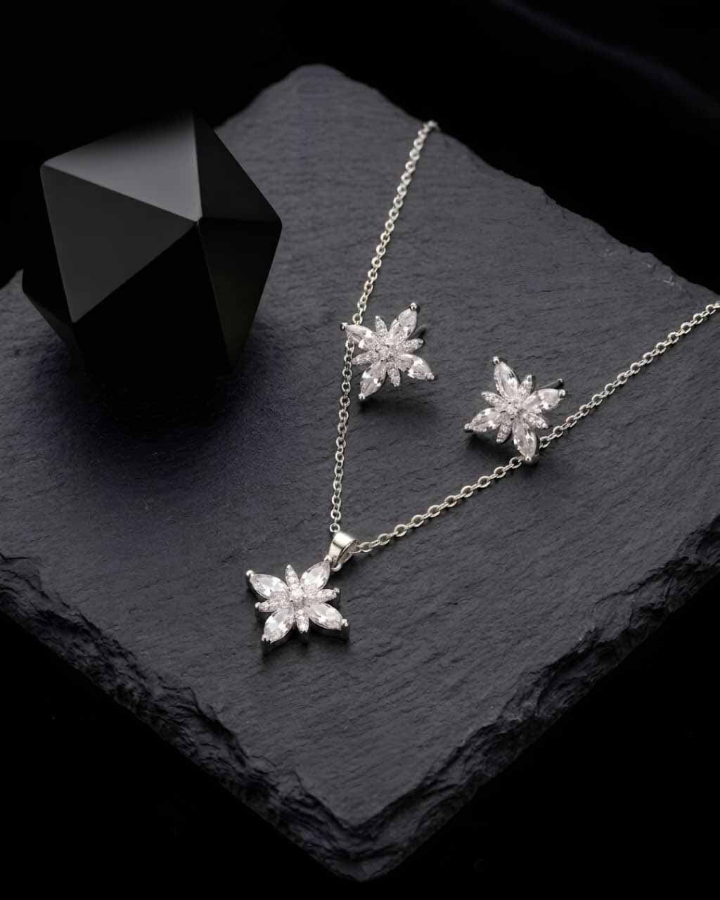 Blossom Crystal  Locket Set
