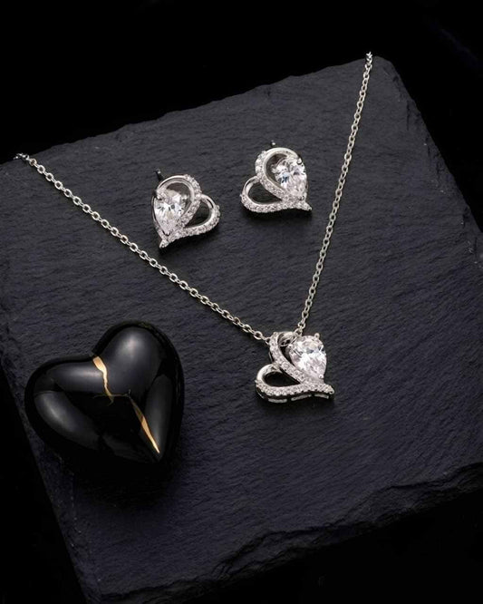 Royal Heart Crystal Locket Set