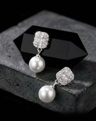 Teper Zircon Pearl Earrings